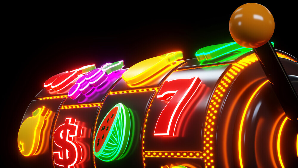 Casino Slot Machine With Fruit Icons